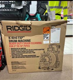 Shop RIDGID K-4310 FXP 3/4 in. Drain Cleaning Drum Machine, Includes 8-Piece Tool Set, Bag, Gloves, 2 FXP Battery-8.0 Ah and Charger