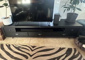 FREE Black Leather Entertainment Center