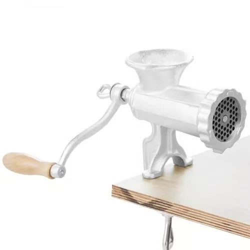 Manual Meat Grinder, Heavy Duty Cast Iron Hand Meat Grinder with Steel Table Clamp, Meat Mincer Sausage Maker with 1 Cutting Blade, 2 Cutting Plates, 