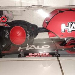 NEW Halo Rise Above 6 piece red inline scooter complete combo set 220lbs ages 5+ FIRM