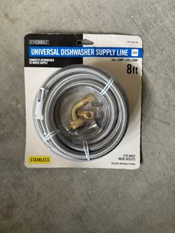 Everbilt 3/8 in. COMP x 3/8 in. COMP x 60 in. Universal Stainless Steel Dishwasher Connector