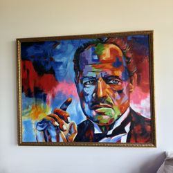 The Godfather Oil Painting - Vito Corleone Marlon Brando 48x60 BIG