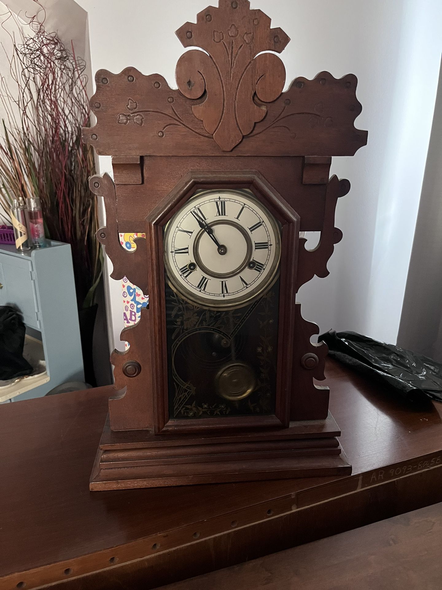 Antique Wooden Clock Works