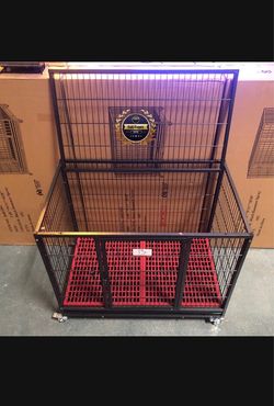 Dog pet cage kennel size 37” medium with plastic floor grid