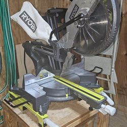 RYOBI 15 Amp 12 in. Corded Sliding Compound Miter Saw With 2 New Blades