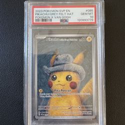 Pikachu with Grey Felt Hat Van Gogh Promo #85 Graded PSA 10 Pokemon