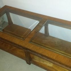 Glasstop Wooden Coffee Table