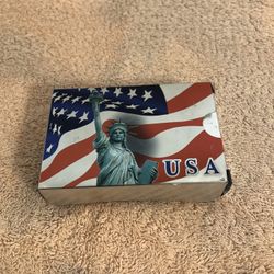 Metallic Patriotic Statue Of Liberty Playing Cards Sealed 