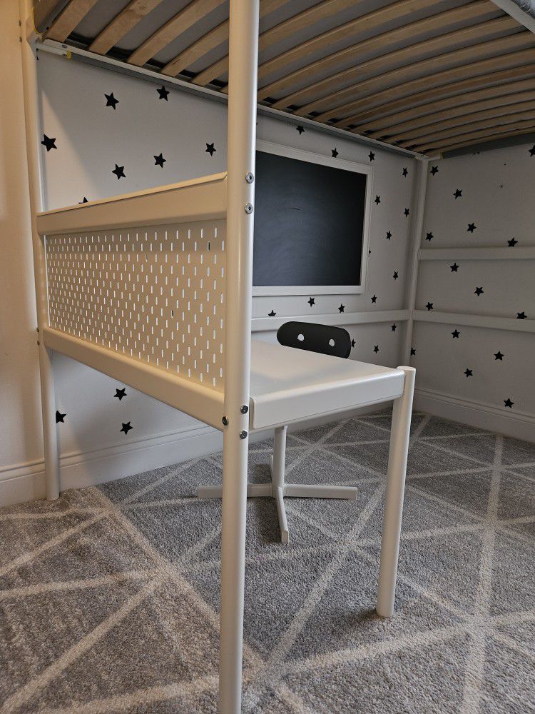 IKEA Bunk Bed, With Mattress & Desk
