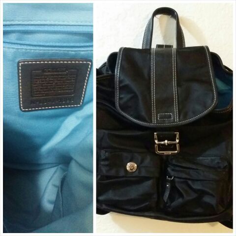 Coach Black Satin Backpack Purse