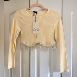 BRAND NEW W TAGS Zara Top With Beads