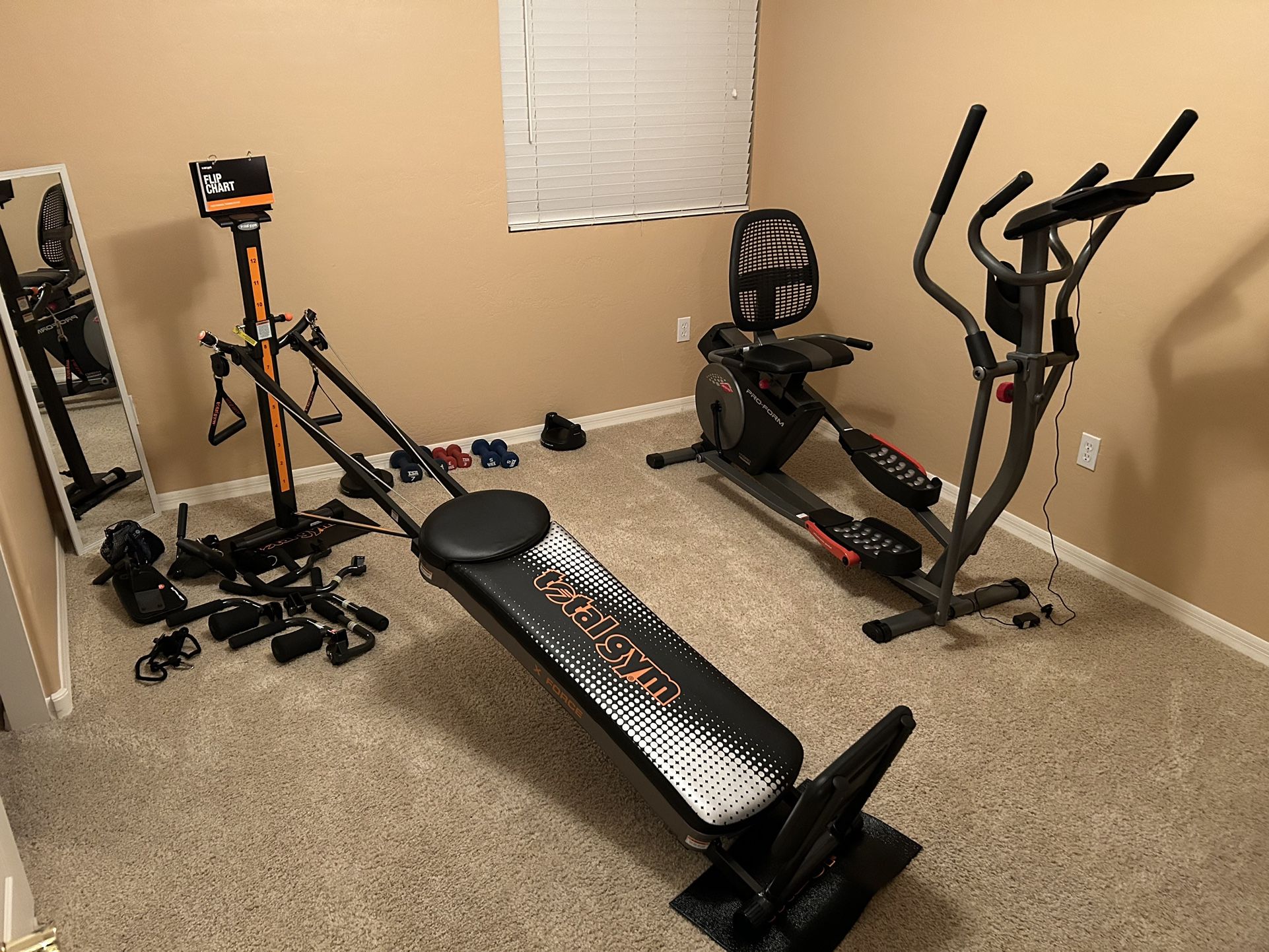 Home Gym Equipment - Almost New - Hybrid Elliptical And Total Gym 