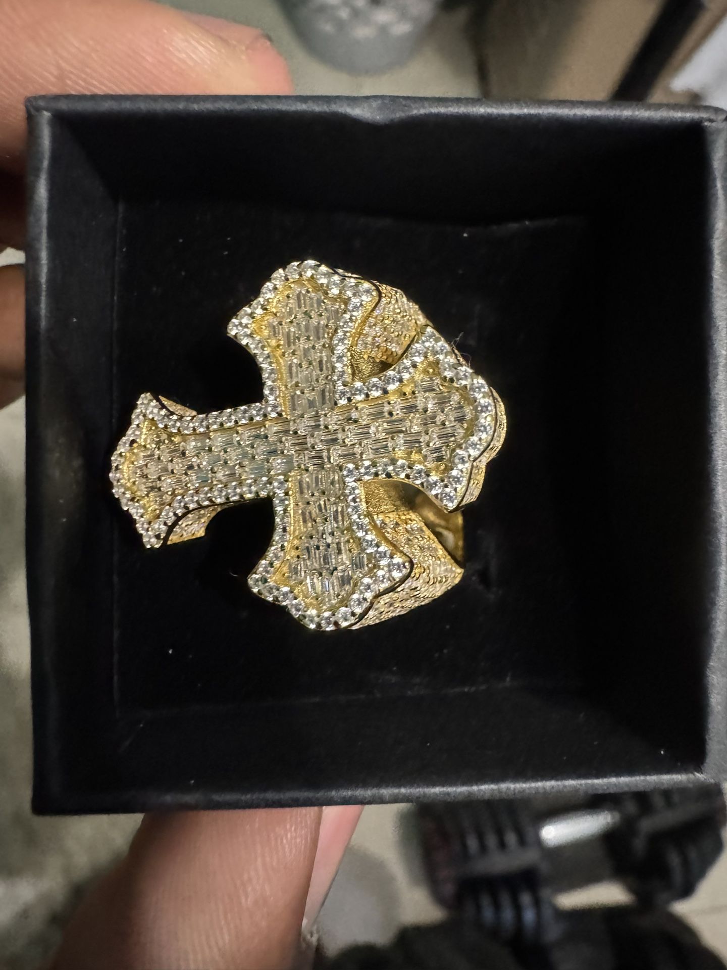 Cross Moissanite Ring