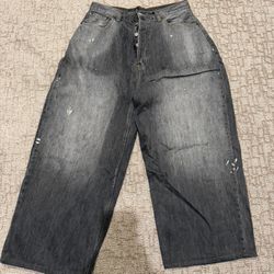“Acne Studios” TYPE jeans black paint splatter