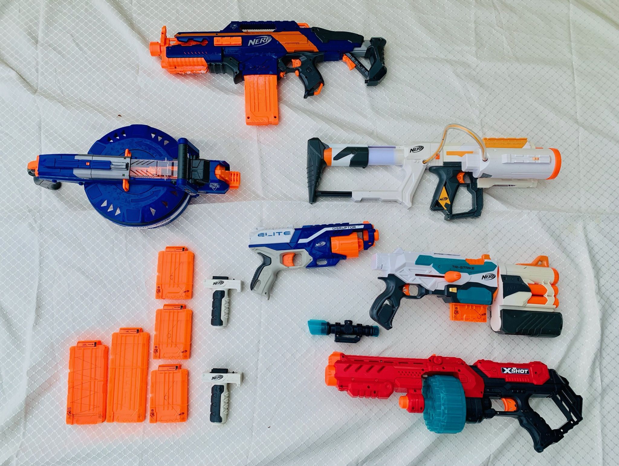 Set of 6 Nerf and X-Shot Toy Dart Guns