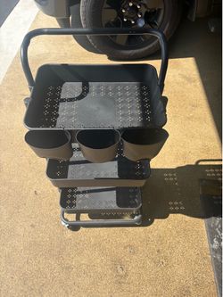 3 tier or 3 shelf rolling cart.