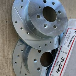 Honda Civic Si Hatchback 02-03 Rear Drill Slot Rotors Ceramic Pads