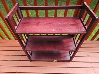 ​3-Tier Folding Wooden Bookshelf / Utility Shelf (Cherry / Mahogany)