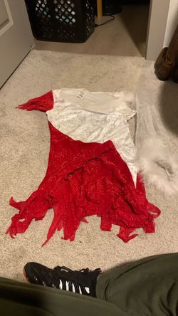 Red Glitter Fringe Costume Dress