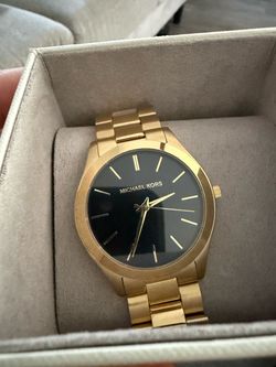 Michael Kors Gold-Tone Watch Black Dial