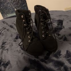 Black heel booties