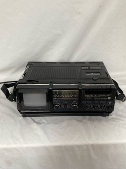 Vintage JVC CX-500 Portable TV Radio Cassette Player w/ Leather Travel Case