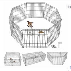 Dog Playpen Large Crate Fence 24 Inch 8 Panels Tall Pet Play Pen Exercise Cage