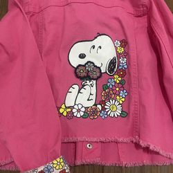 Pink Cotton - Snoopy Jacket Embellished Back (Size Girls 10)