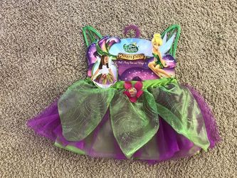 HALLOWEEN COSTUME DISNEY FAIRIES TINK’S PARTY TUTU AND WINGS SIZE 4-6X NEW