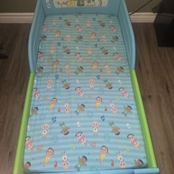 Cocomelon Toddler Bed W/Mattress & Sheet Set