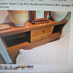 Complete Single Long Bed Including Headboard Mattress Box Spring And Frame Super Clean!