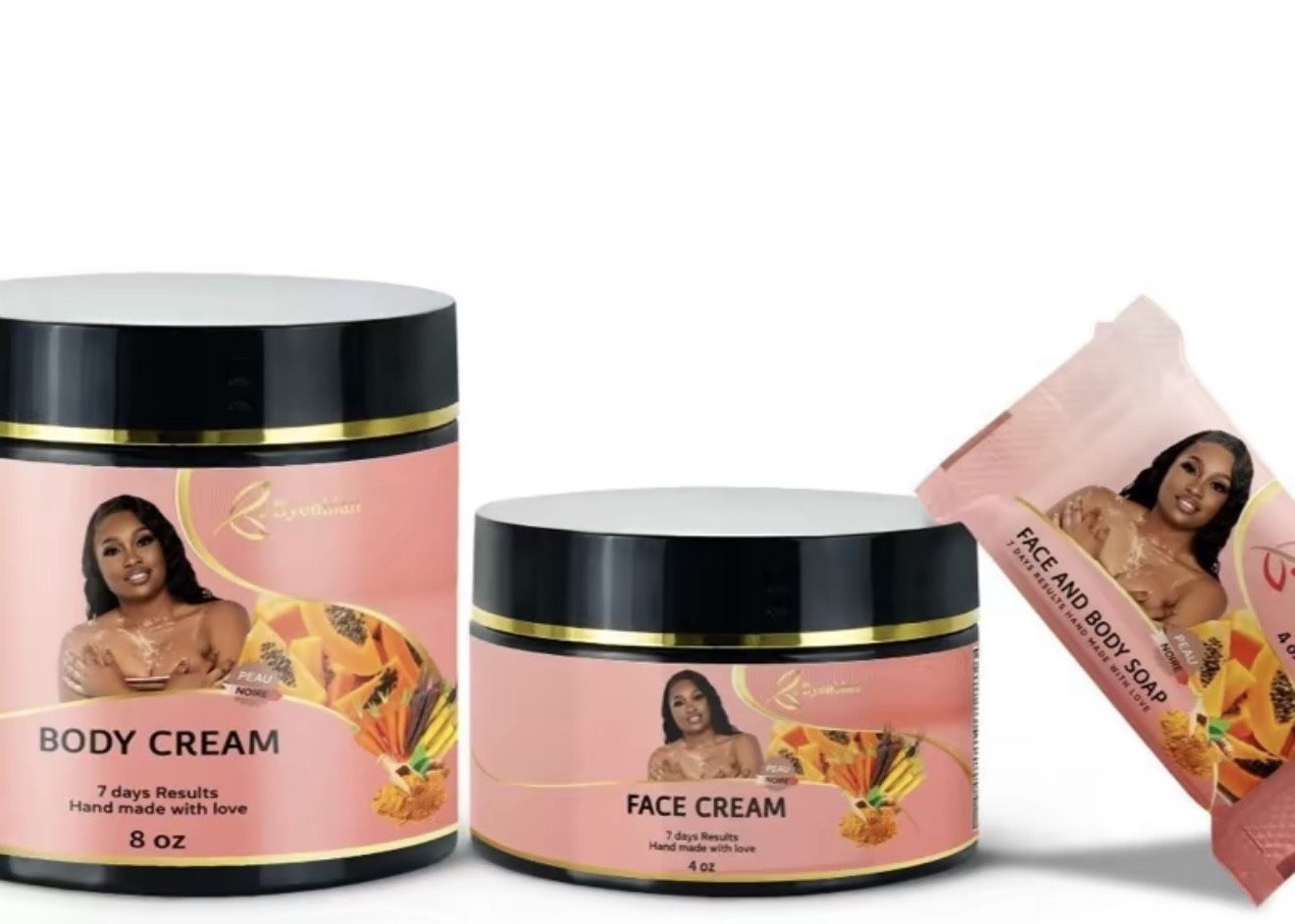 Skin Care Set - Body Cream, Face Cream &face/body Soap