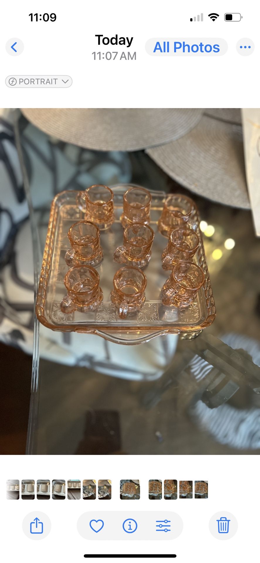 Nine Shot Glasses With Server To Match