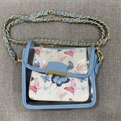 Clear and Blue Butterfly Purse