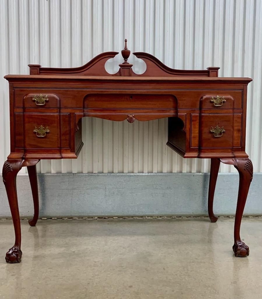 RARE Max Barnett Antique Chippendale Mahogany Dressing Desk Vanity