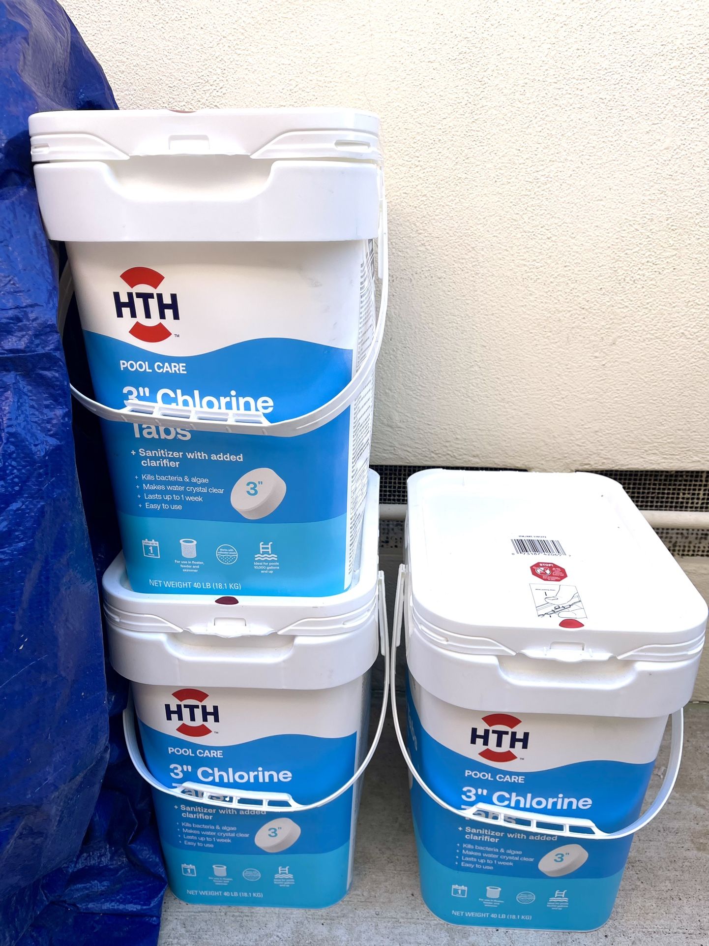 HTH Pool 3” Chlorine Tabs $300 - 3x40 Lbs 