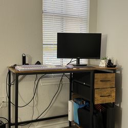 Computer Desk with 2 Drawers, 47 Inch