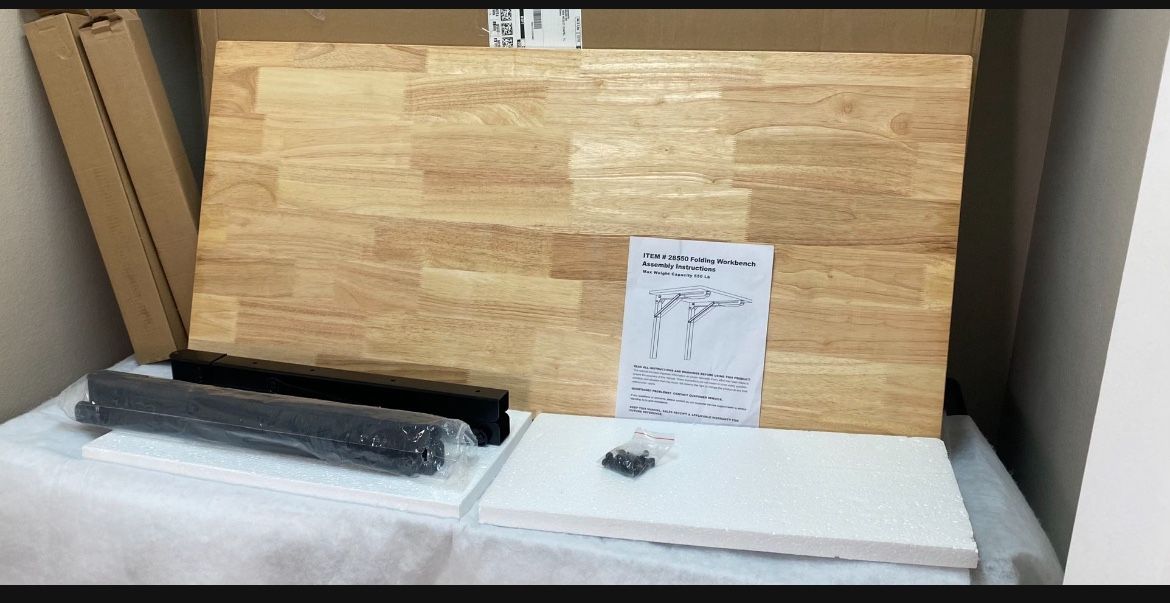 Wall Mounted Folding Workbench, Heavy Duty Folding Wall Table/ Desk For Garage, Workshop