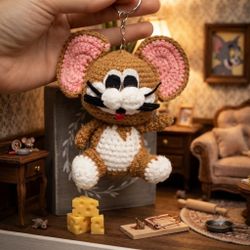 Jerry the Mouse from Tom & Jerry Handmade Keychain Crochet
