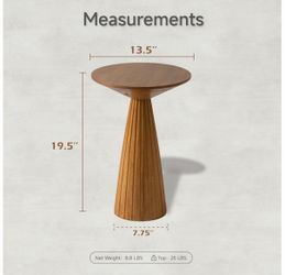 COZAYH Pedestal Wooden End Table, walnut