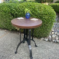 Adjustable Wood and Metal Side/Bistro Table