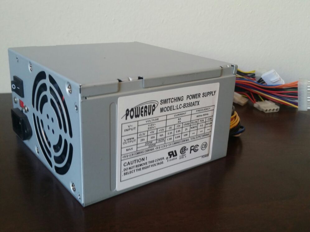 Power Up LC-B350ATX 350W DESKTOP SWITCHING POWER SUPPLY TESTED WORKING
