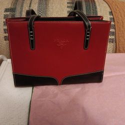 Red And Black faux Leather Handbag Prop