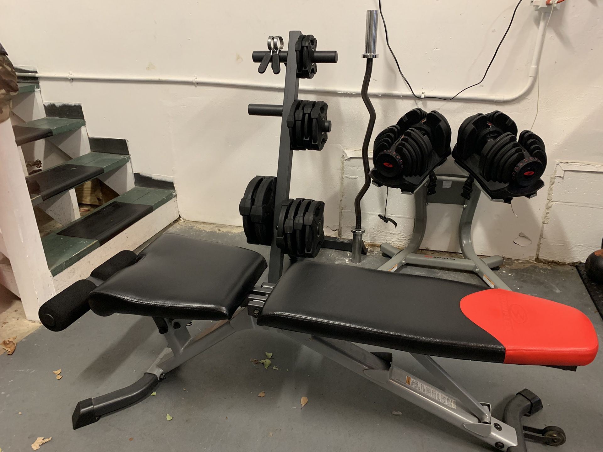 Downsizing Home Gym. Dumbbells, EZ Curl Bar, 115lbs Olympic Weight’s, adjustable bench