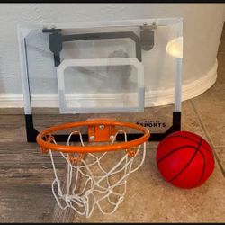Over The Door Basketball Hoop With Ball 