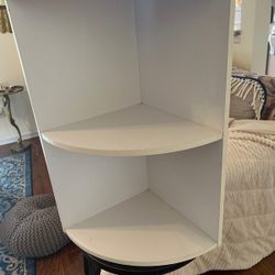 White Two Tier Corner Shelf 