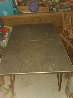 Vintage Mid Century Modern Formica Chrome Dining Kitchen Table/ No Chairs