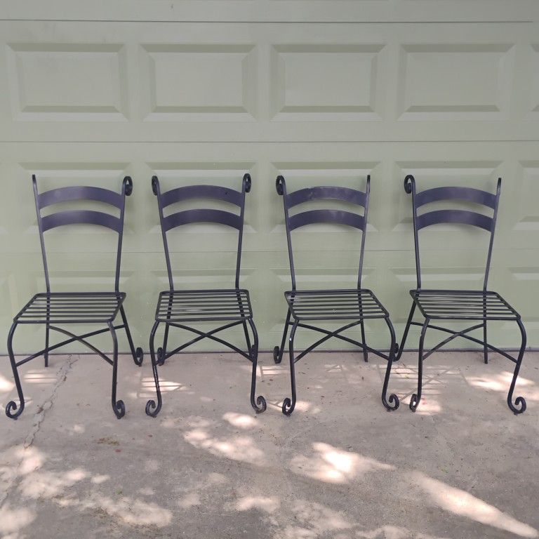 Set Of Four Iron Chairs