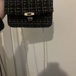 black and gold purse