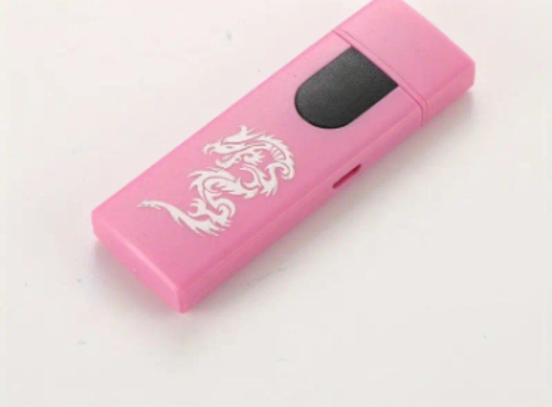 PINK Unique Dragon Print USB Charging Lighter
